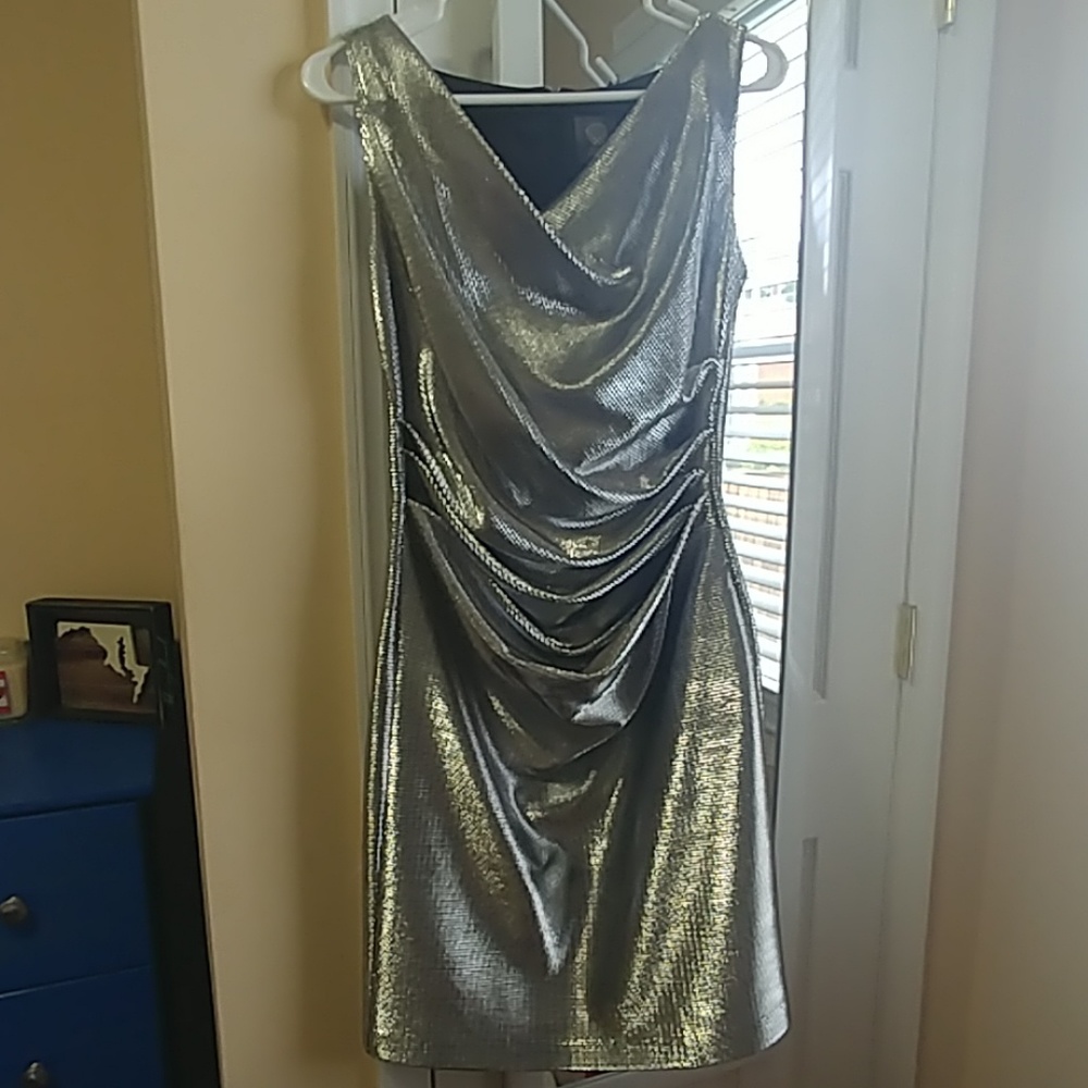 Perfect for New Years! Silver Vince Camuto Cocktail Dress